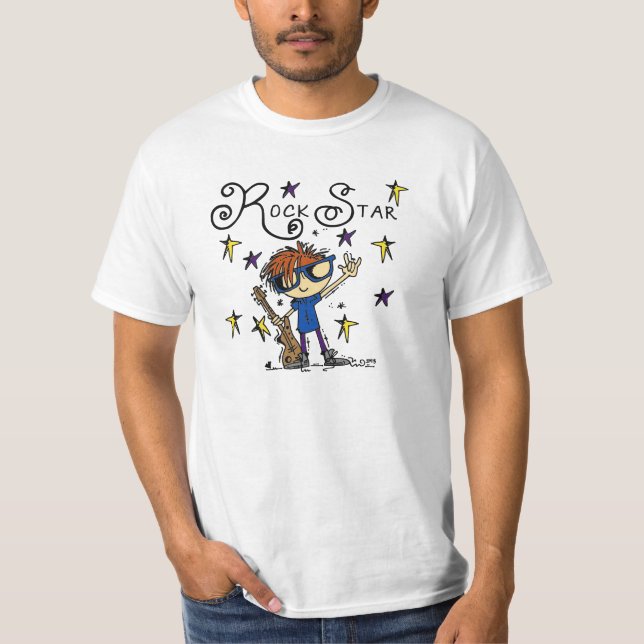 Camiseta Estrela do rock do menino do Redhead (Frente)