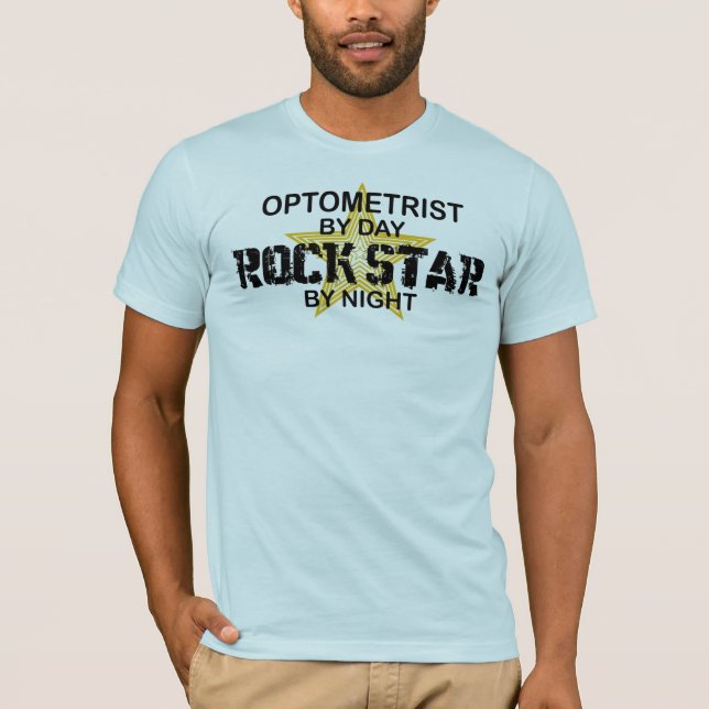 Camiseta Estrela do rock do optometrista em a noite (Frente)