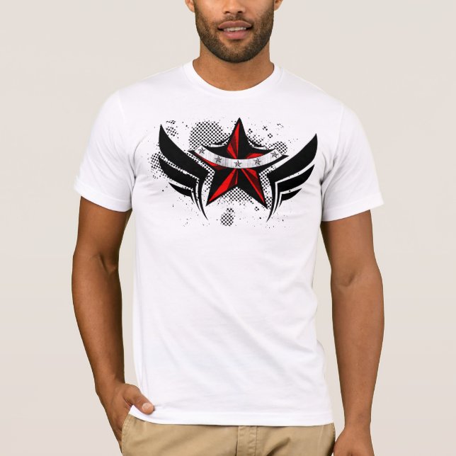 Camiseta Estrela do rock dos homens (Frente)