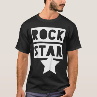 Camiseta Estrela do Rock Monocromático para Meninos e Menin