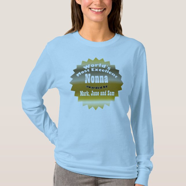 Camiseta ESTRELA DOURADO. O Nonna o mais excelente do mundo (Frente)