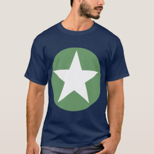 Camiseta Estrela em círculo - Branca com Verde do Exército