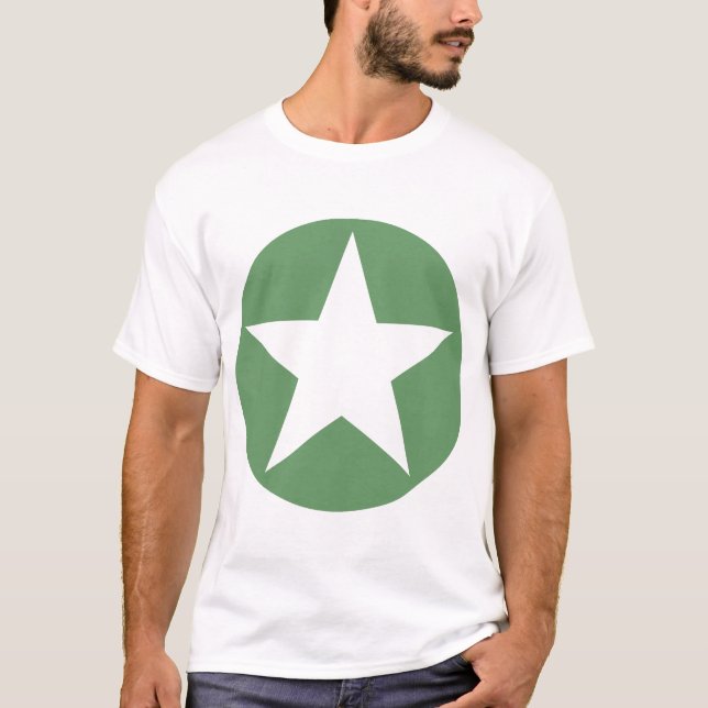 Camiseta Estrela em Círculo - Verde do Exército (Frente)