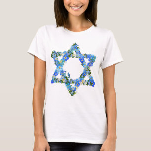 Camiseta Estrela Floral Azul De David Jewish