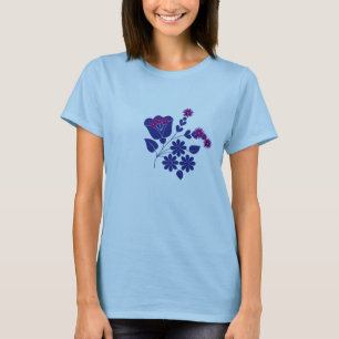Camiseta Estrela Fofa Flor Roxa da Mulher