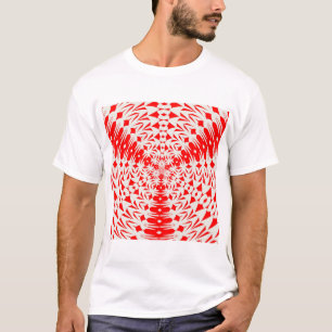 Camiseta Estrela Forma Geométrica Caleidoscópio Branco e Ve