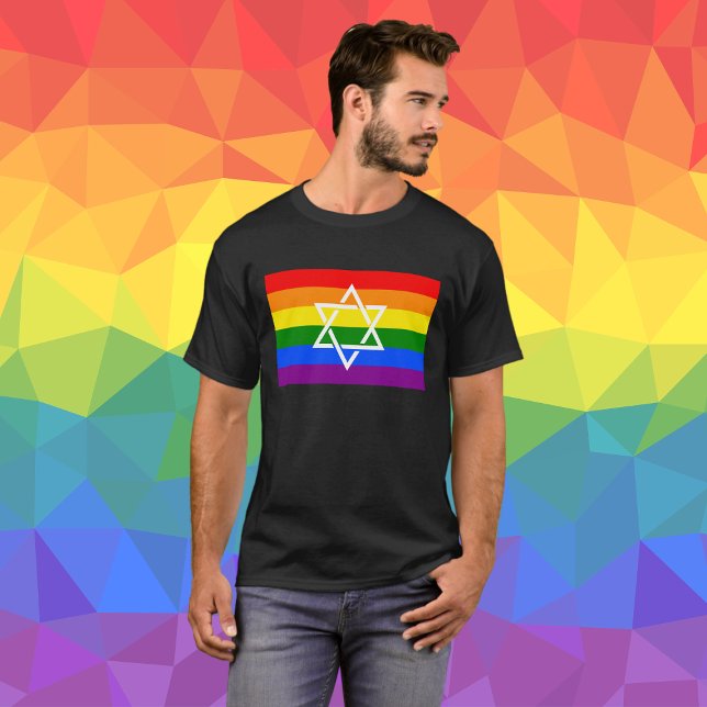 Camiseta Estrela Judia de David Gay Praid Rainbow Flag (Criador carregado)