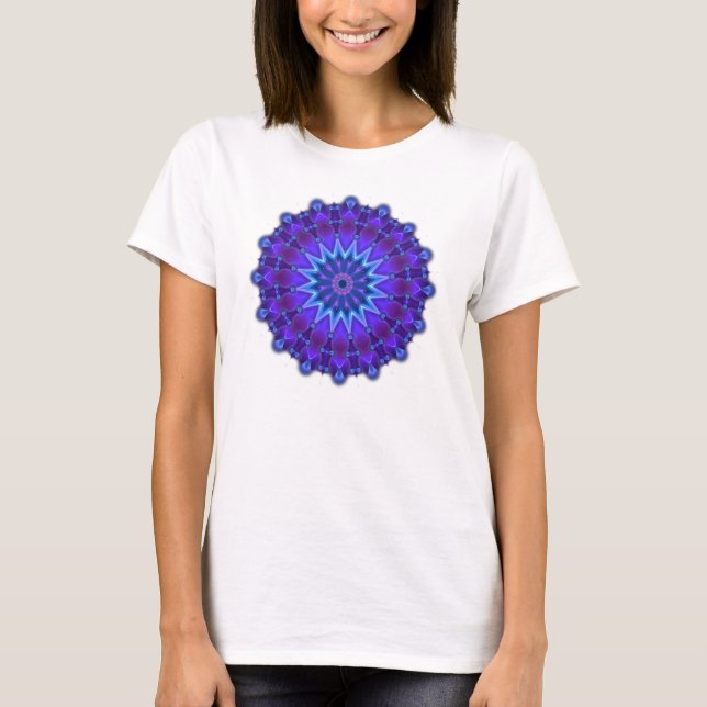 Camiseta Estrela Mandala em azul (Frente)