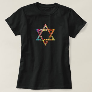 Camiseta Estrela Moderna de Arte Multicolorida de David