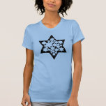 Camiseta Estrela Multiestrelas de David<br><div class="desc">Estrela Negra de David com muitas estrelas brancas no centro.</div>
