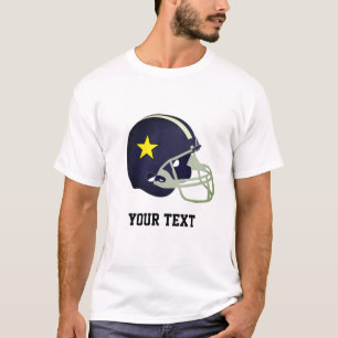 Camiseta Estrela no Capacete Preto de Futebol Americano