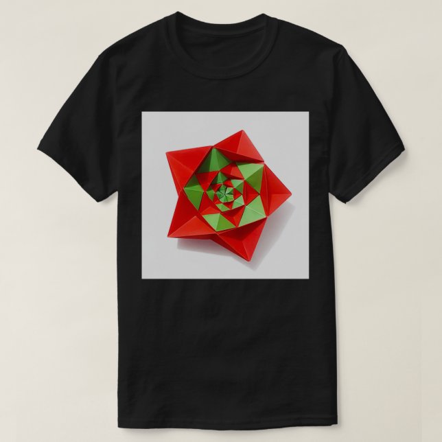 Camiseta estrela origami modular (Frente do Design)