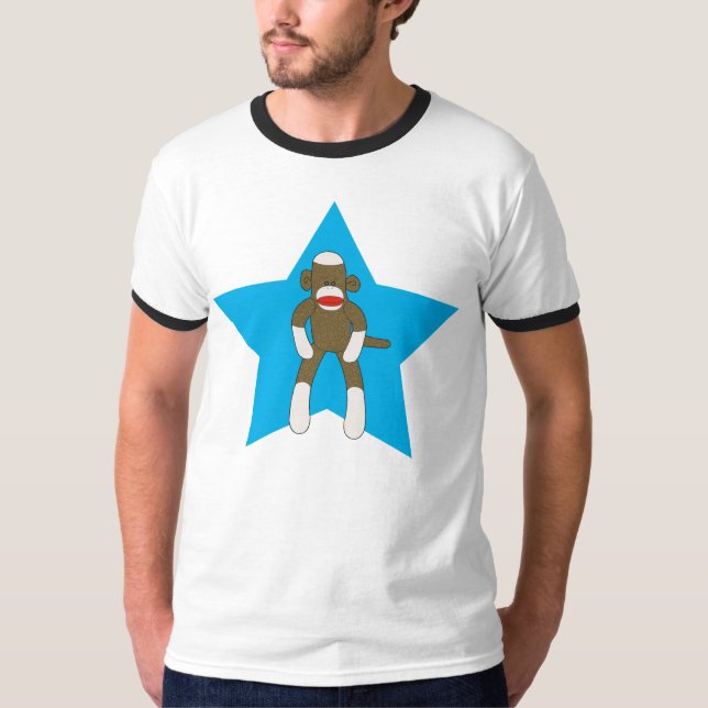 Camiseta Estrela super do macaco da peúga (Frente)