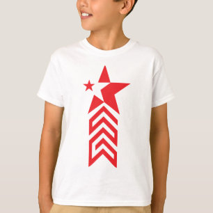 Camiseta Estrela Vermelha com Setas Chevron