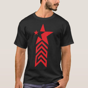 Camiseta Estrela Vermelha com Setas Chevron – Abstrato Mini