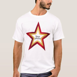 Camiseta Estrela vermelha com sua foto