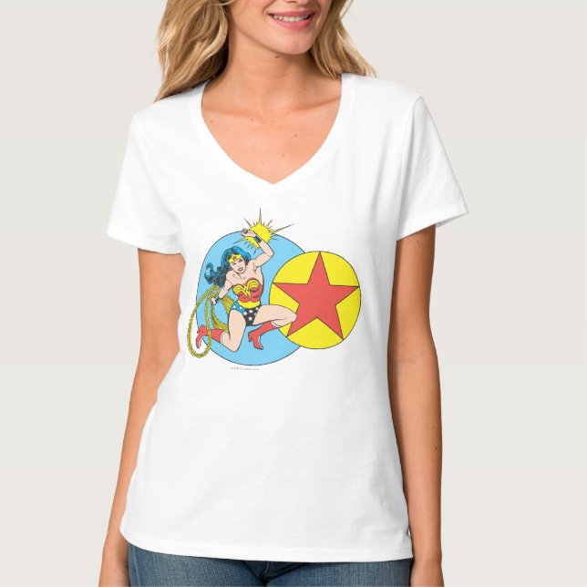 Camiseta Estrela Vermelha da Mulher Maravilha (Frente)