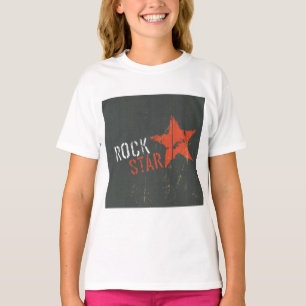 Camiseta Estrela Vermelha de Rock Star Abalada