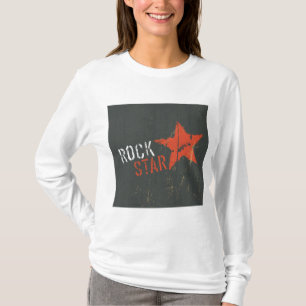 Camiseta Estrela Vermelha de Rock Star Abalada