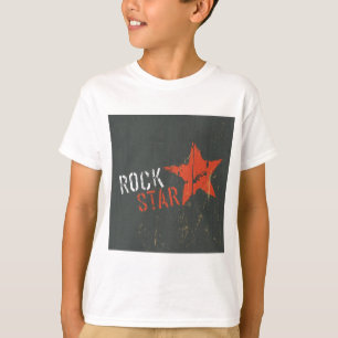 Camiseta Estrela Vermelha de Rock Star Angustiado Grunge