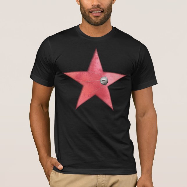 Camiseta estrela vermelha + sputnik 1 (Frente)