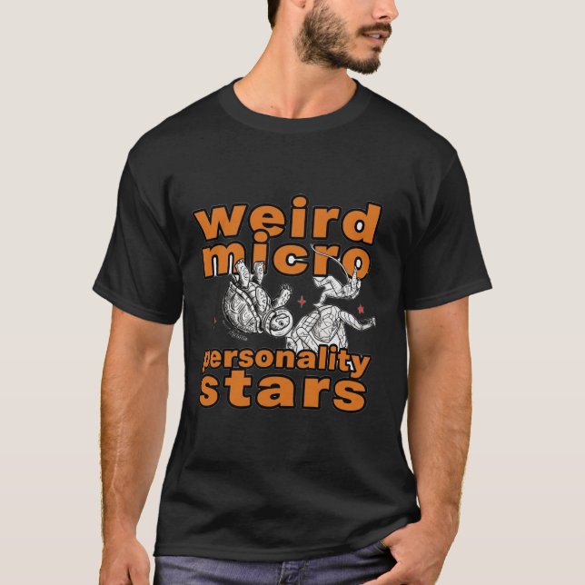 Camiseta Estrelas ADOM de Personalidade Micro Estranha (Frente)