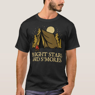 Camiseta Estrelas Brilhantes E Sabores Acampando Amigos Cam