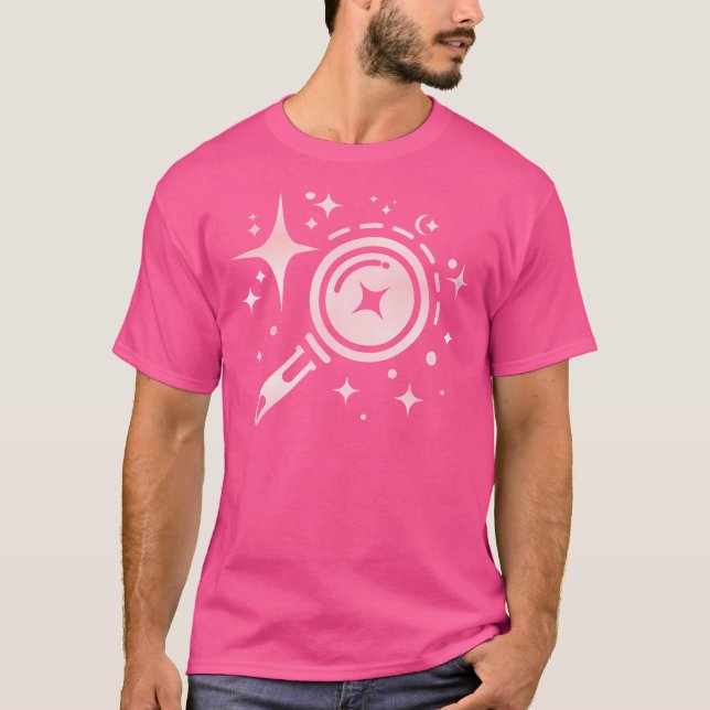 Camiseta Estrelas cintilantes, farol da era digital sem lim (Frente)