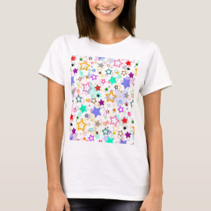 Camiseta Estrelas Coloridas Brancas 