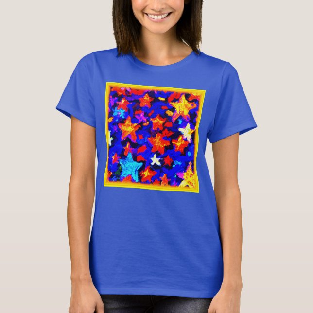 Camiseta "Estrelas Coloridas Respiratórias". Comprar Agora (Frente)