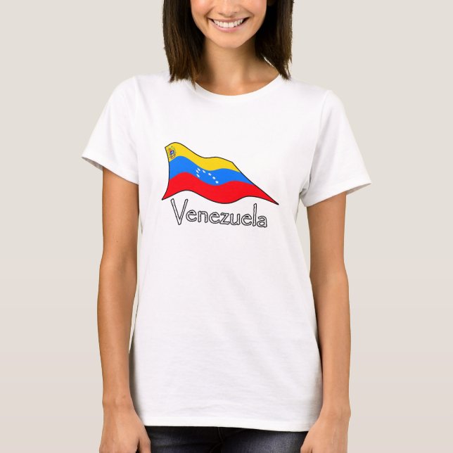 Camiseta Estrelas da bandeira 7 de Venezuela e brasão (Frente)