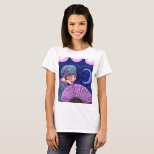 Camiseta Estrelas da lua do fã da menina do Flapper dos