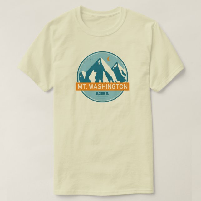 Camiseta Estrelas da Lua no Mt. Washington New Hampshire (Frente do Design)