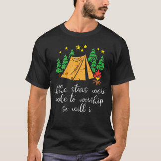 Camiseta Estrelas de Acampamento Feitas para Adorar Cristão