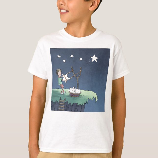 Camiseta Estrelas de disparo - Criando Desejos e Camisa-T (Frente)