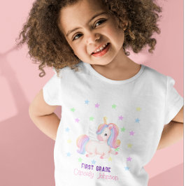Camiseta Estrelas de unicórnio de arco-íris pastel