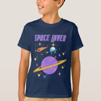 Camiseta Estrelas do espaço planeta Lua