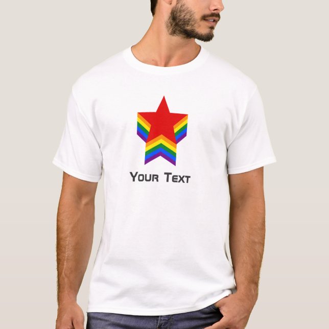Camiseta estrelas do orgulho arco-íris (Frente)