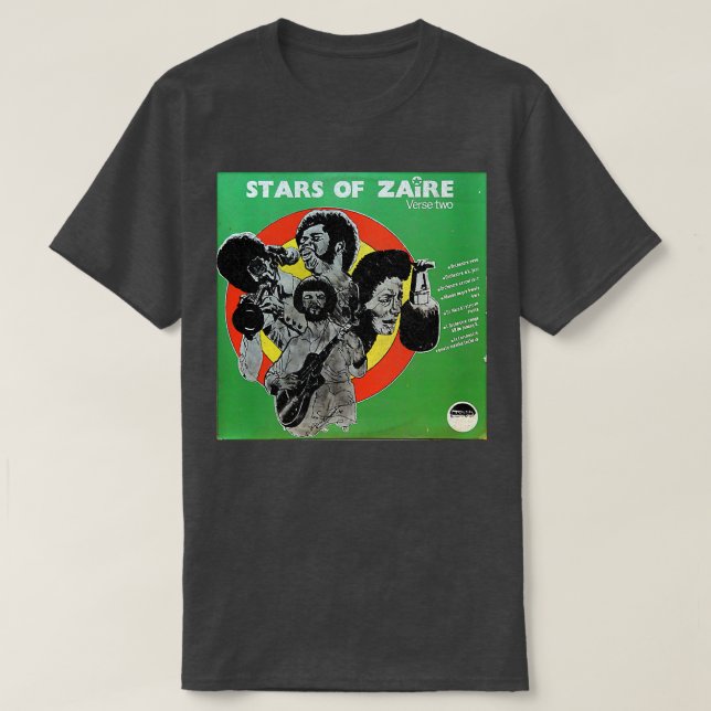 Camiseta Estrelas Do Zaire FadedStyle African Vinyl Record  (Frente do Design)