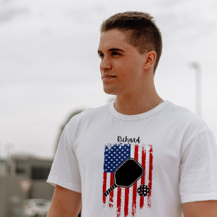 Camiseta Estrelas e faixas em relevo Sinalizador nome editá