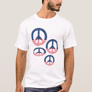 Camiseta Estrelas e faixas Sinais de pazCamisa-T