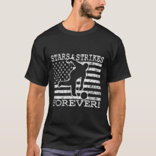 Camiseta Estrelas E Gretas Para A Boliche Americana Flag Bo