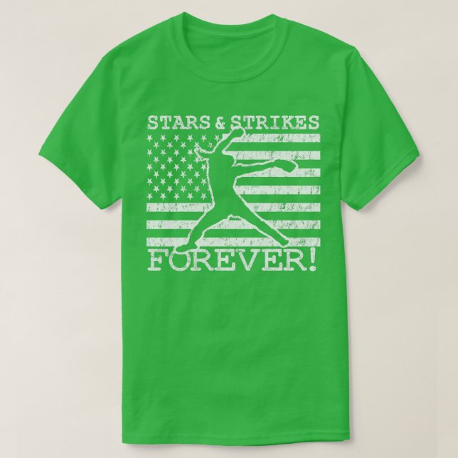 Camiseta Estrelas e greves para a oscilação do softball com (Frente do Design)
