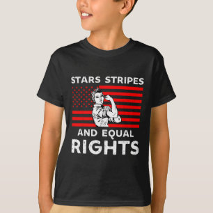 Camiseta Estrelas e Igualdade de Direitos 4 De Julho Mulher