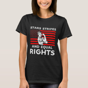 Camiseta Estrelas e Igualdade de Direitos 4 De Julho Mulher