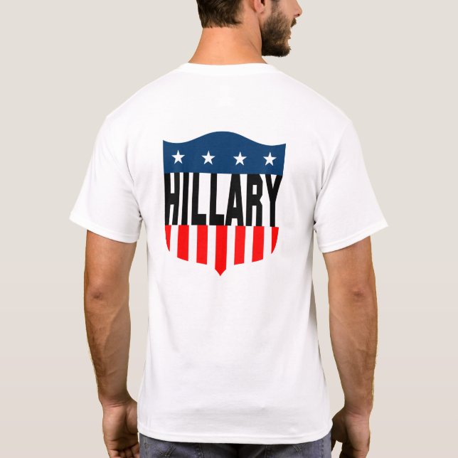 Camiseta estrelas e listras de pinhão da hillary (Verso)