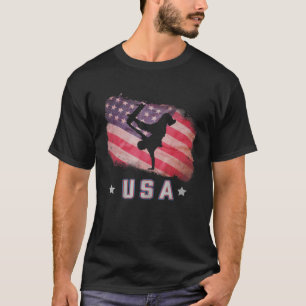 Camiseta Estrelas E Str Da Equipe De Skateboard Do Flag Ame