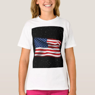 Camiseta Estrelas e Stripes Bandeira Americana Patriótica
