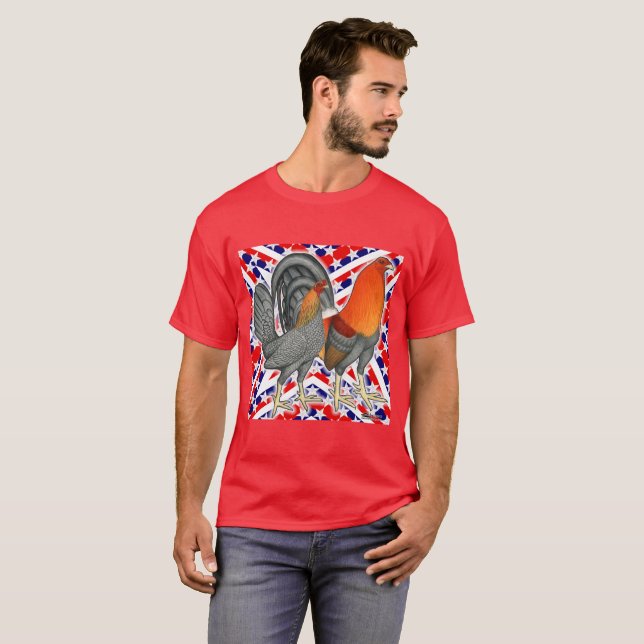 Camiseta Estrelas e Stripes Gamefowl (Frente Completa)