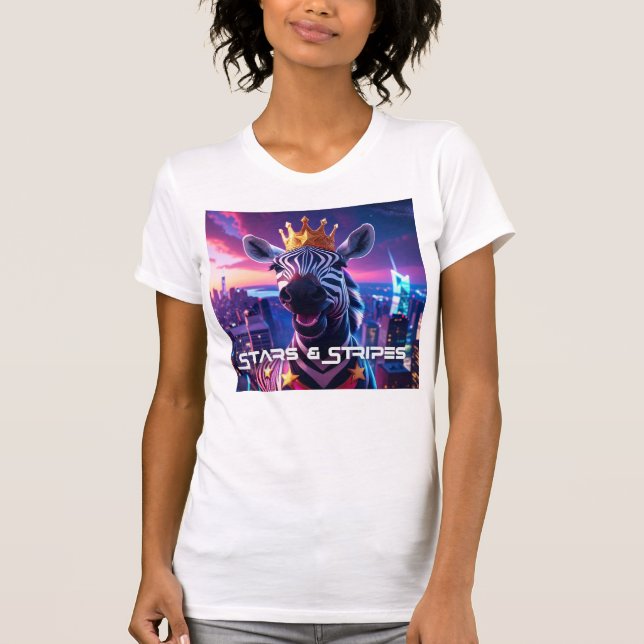 Camiseta Estrelas E Stripes Zebra Zanzibar (Frente)